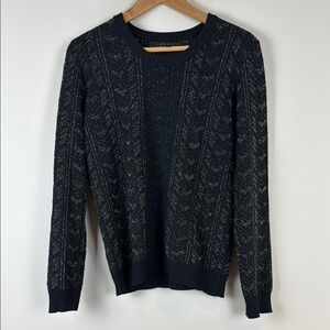Rag & Bone Black Textured Knit Sweater Size Medium